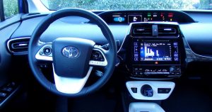 Interior console cluster of a Prius IV.