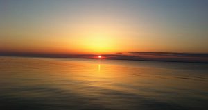 Sunset off the coast of Fire Island.