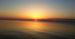 Sunset off the coast of Fire Island.