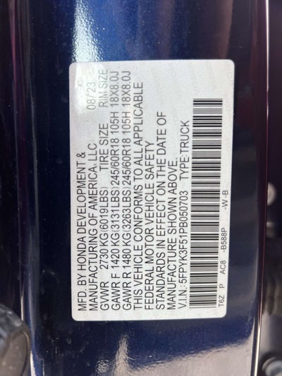 2023 Honda Ridgeline RTL