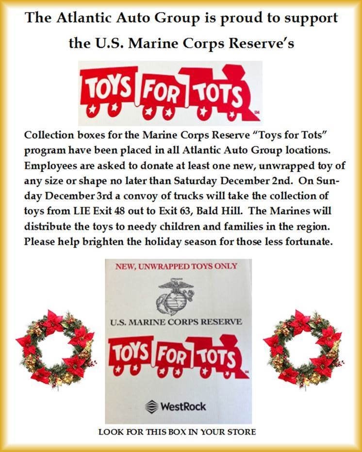 Atlantic Toyota proudly supports Toys For Tots