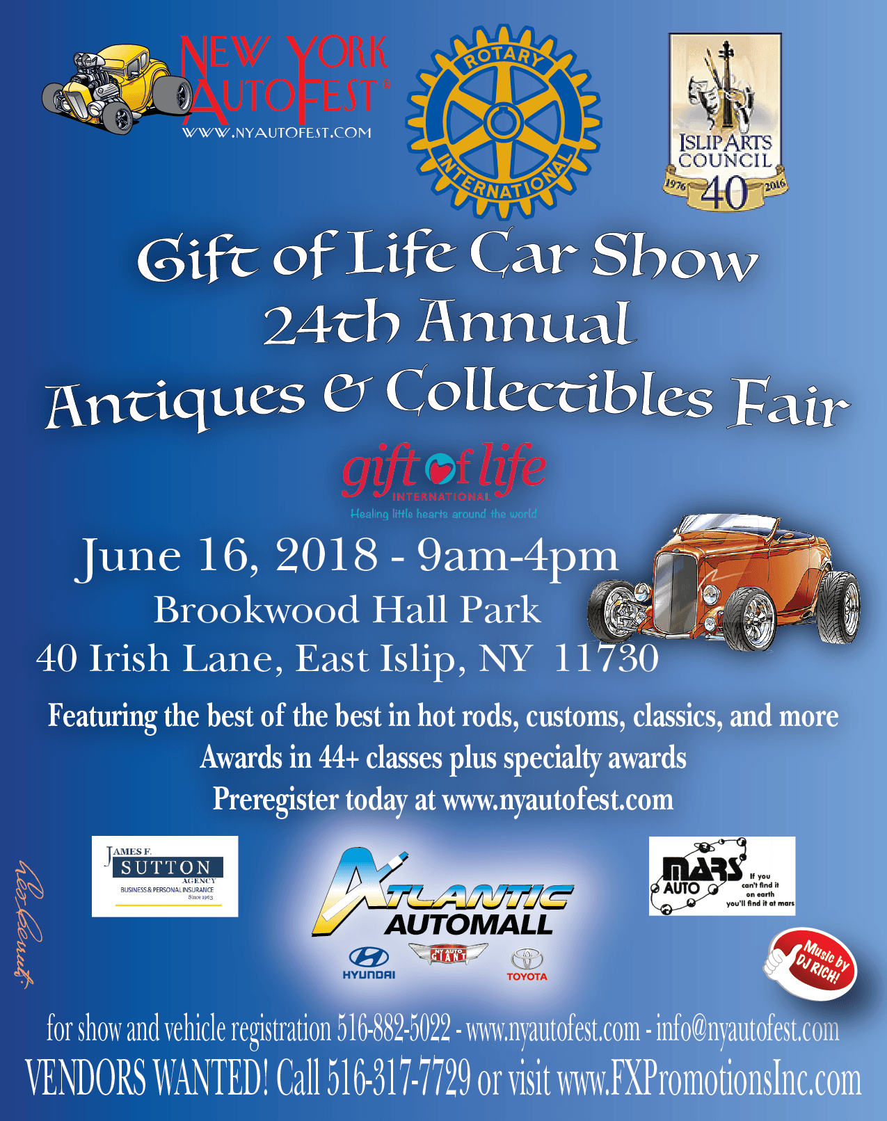 New York AutoFest Gift of Life Car Show 24th Annual Antiques & Collectibles Fair